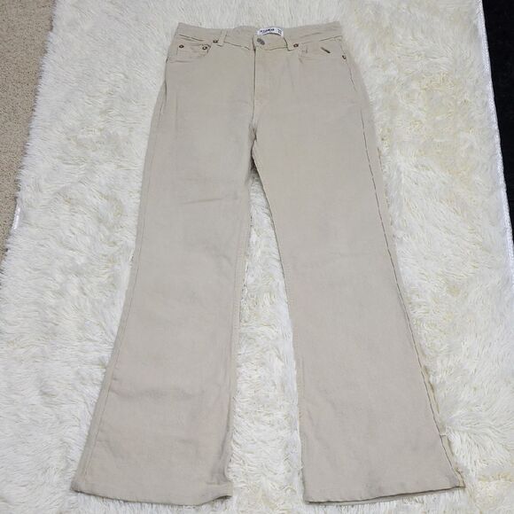 5 For $25 Pull&Bear Tan Flare Wide Leg Jeans - Picture 1 of 7